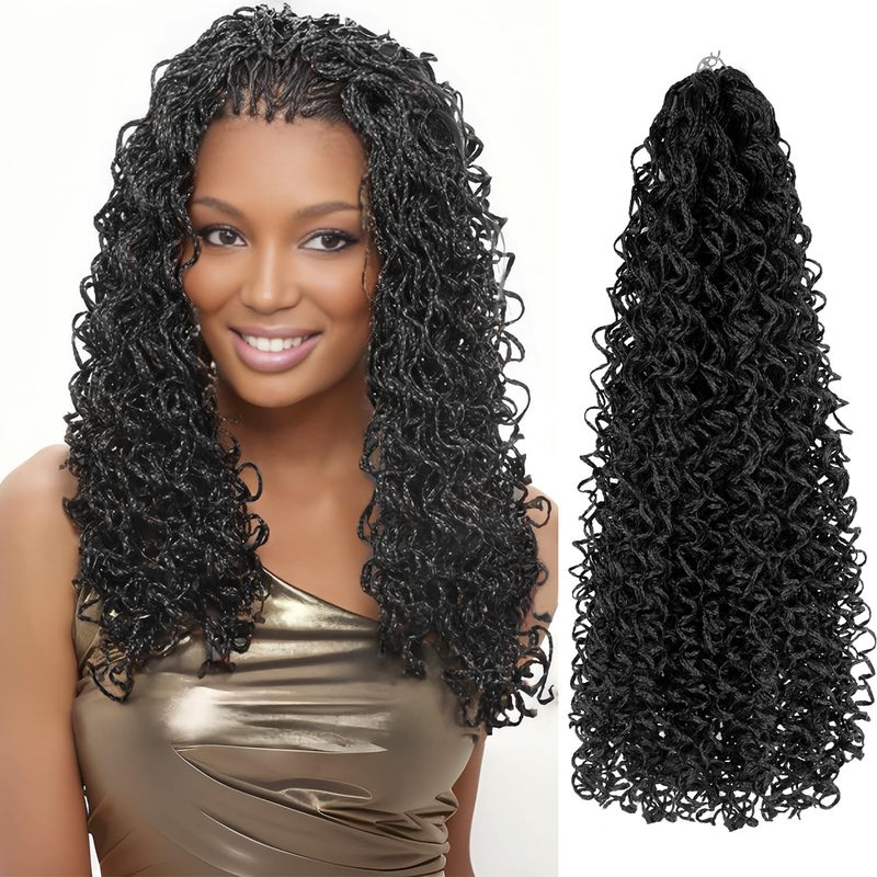 8 Packs of 55Inch Wavy Small Box Braids Crochet Hair  Knots Curls and Waves with ZiZi Braids  Synthetic Hand Crochet Extensions  28 StrandsPack  Ideal for Black Women1B